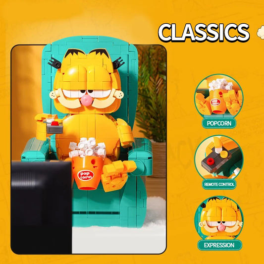 Lazy Cat Sofa Building Blocks β Cute Cartoon Scene Model