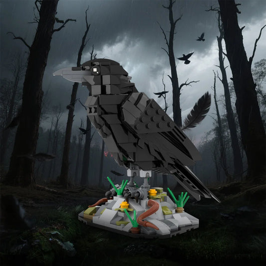 Black Raven Building Blocks – Gothic Bird Display Model (359 PCS)