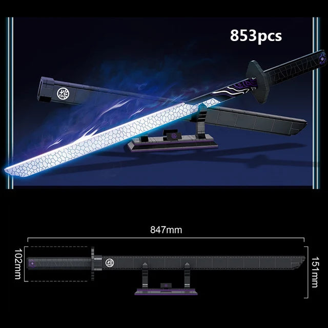 Samurai Sword Building Blocks Ninja Blade Katana Japanese Anime Butterfly Nichirin Knife Bricks MOC Children Toys for Adult Gift