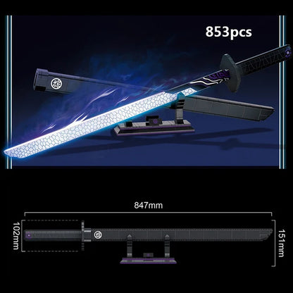 Samurai Sword Building Blocks Ninja Blade Katana Japanese Anime Butterfly Nichirin Knife Bricks MOC Children Toys for Adult Gift
