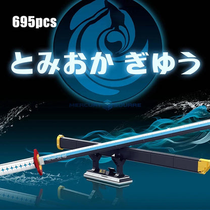 Samurai Sword Building Blocks Ninja Blade Katana Japanese Anime Butterfly Nichirin Knife Bricks MOC Children Toys for Adult Gift