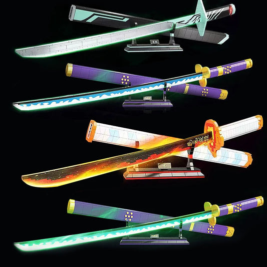 Samurai Sword Building Blocks Ninja Blade Katana Japanese Anime Butterfly Nichirin Knife Bricks MOC Children Toys for Adult Gift