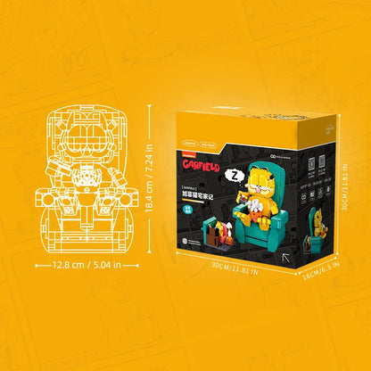 Lazy Cat Sofa Building Blocks – Cute Cartoon Scene Model