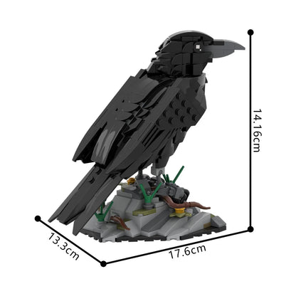 Black Raven Building Blocks – Gothic Bird Display Model (359 PCS)