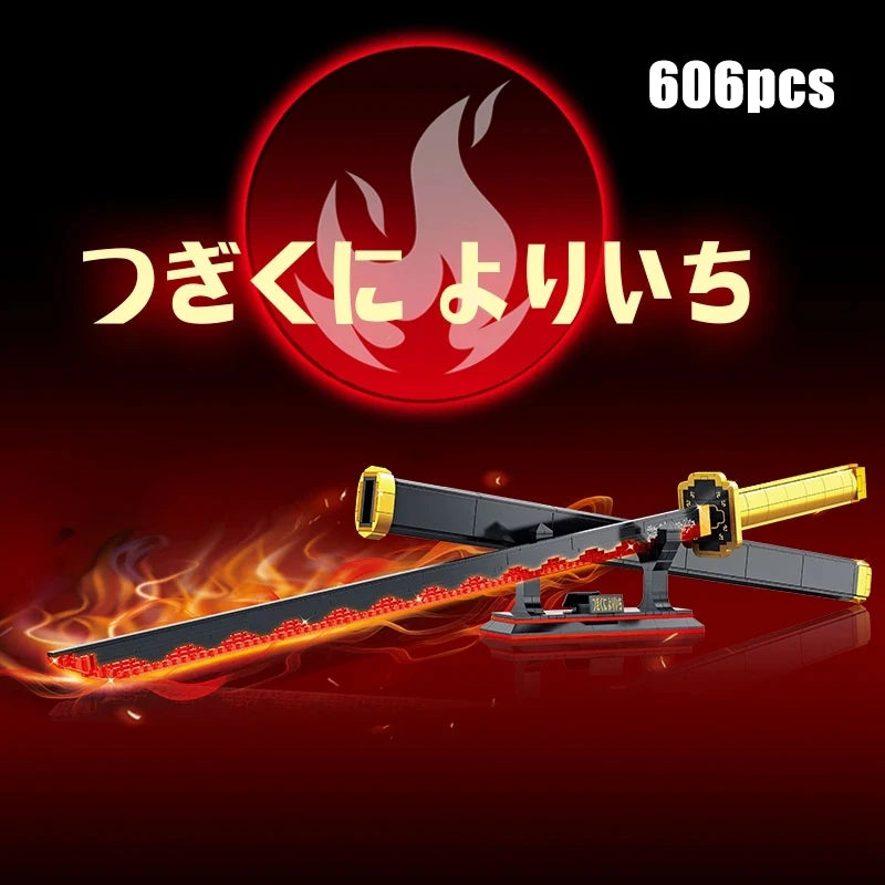 Samurai Sword Building Blocks Ninja Blade Katana Japanese Anime Butterfly Nichirin Knife Bricks MOC Children Toys for Adult Gift