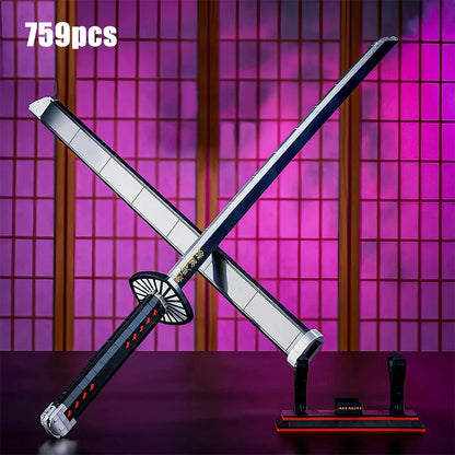 Samurai Sword Building Blocks Ninja Blade Katana Japanese Anime Butterfly Nichirin Knife Bricks MOC Children Toys for Adult Gift