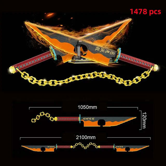 Samurai Sword Building Blocks Ninja Blade Katana Japanese Anime Butterfly Nichirin Knife Bricks MOC Children Toys for Adult Gift