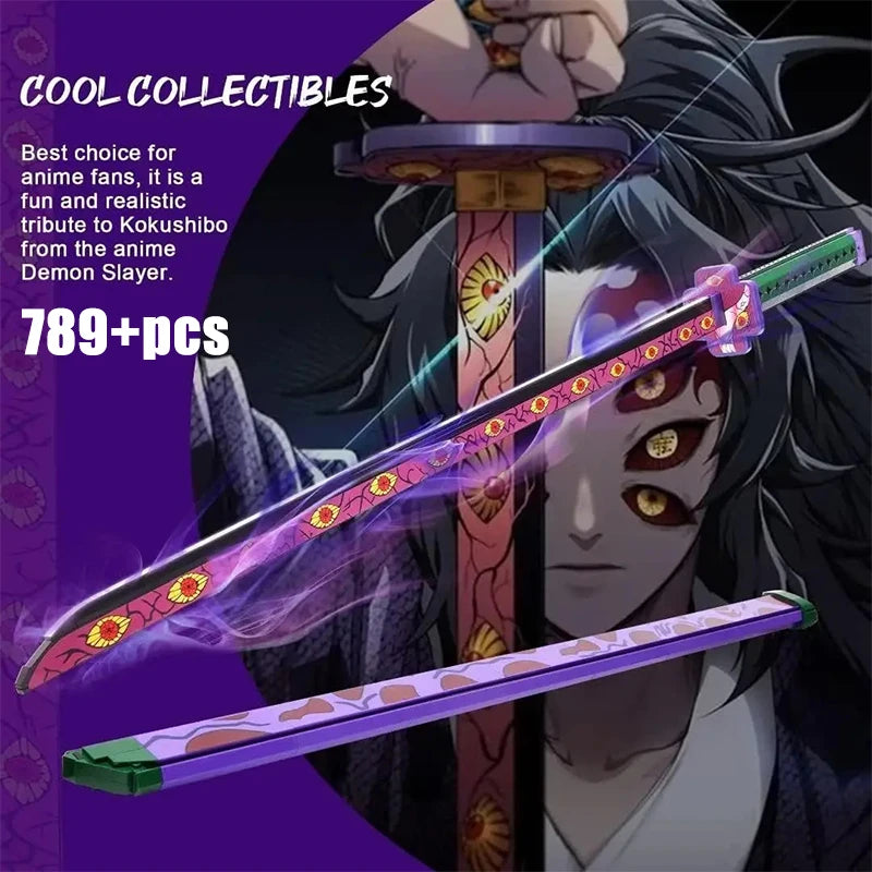Samurai Sword Building Blocks Ninja Blade Katana Japanese Anime Butterfly Nichirin Knife Bricks MOC Children Toys for Adult Gift