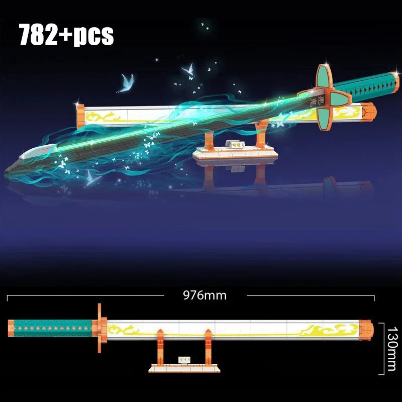 Samurai Sword Building Blocks Ninja Blade Katana Japanese Anime Butterfly Nichirin Knife Bricks MOC Children Toys for Adult Gift