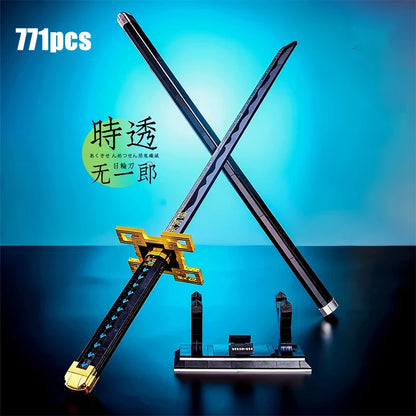 Samurai Sword Building Blocks Ninja Blade Katana Japanese Anime Butterfly Nichirin Knife Bricks MOC Children Toys for Adult Gift