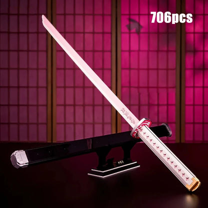Samurai Sword Building Blocks Ninja Blade Katana Japanese Anime Butterfly Nichirin Knife Bricks MOC Children Toys for Adult Gift