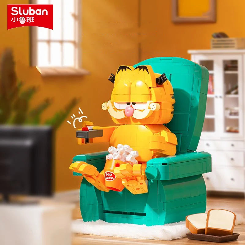 Lazy Cat Sofa Building Blocks – Cute Cartoon Scene Model