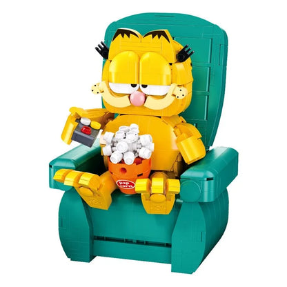 Lazy Cat Sofa Building Blocks – Cute Cartoon Scene Model