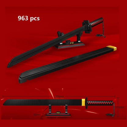 Samurai Sword Building Blocks Ninja Blade Katana Japanese Anime Butterfly Nichirin Knife Bricks MOC Children Toys for Adult Gift