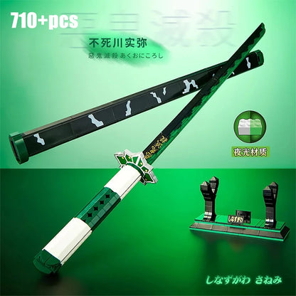 Samurai Sword Building Blocks Ninja Blade Katana Japanese Anime Butterfly Nichirin Knife Bricks MOC Children Toys for Adult Gift