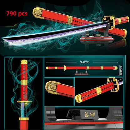 Samurai Sword Building Blocks Ninja Blade Katana Japanese Anime Butterfly Nichirin Knife Bricks MOC Children Toys for Adult Gift