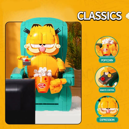 Lazy Cat Sofa Building Blocks – Cute Cartoon Scene Model