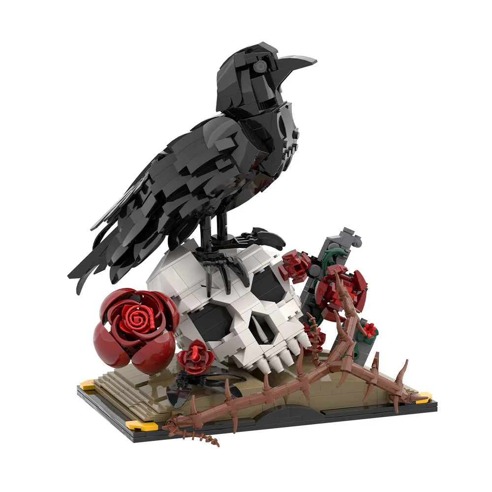 Black Raven Building Blocks – Gothic Bird Display Model (359 PCS)