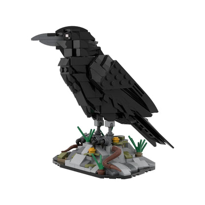 Black Raven Building Blocks – Gothic Bird Display Model (359 PCS)
