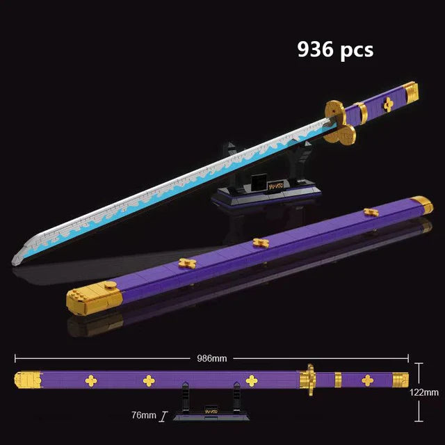 Samurai Sword Building Blocks Ninja Blade Katana Japanese Anime Butterfly Nichirin Knife Bricks MOC Children Toys for Adult Gift