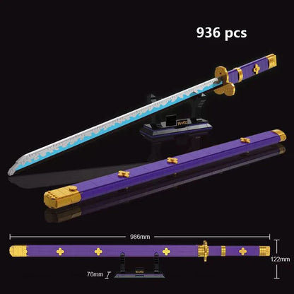 Samurai Sword Building Blocks Ninja Blade Katana Japanese Anime Butterfly Nichirin Knife Bricks MOC Children Toys for Adult Gift