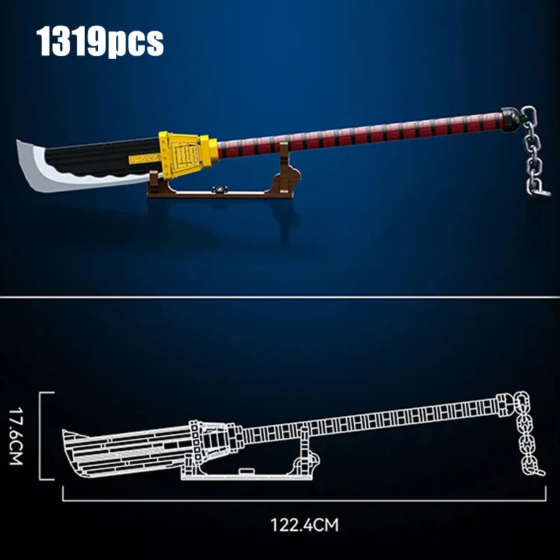 Samurai Sword Building Blocks Ninja Blade Katana Japanese Anime Butterfly Nichirin Knife Bricks MOC Children Toys for Adult Gift