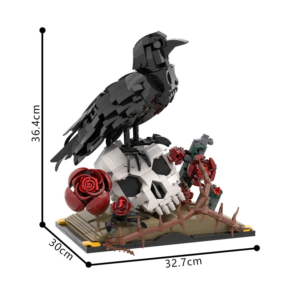 Black Raven Building Blocks – Gothic Bird Display Model (359 PCS)