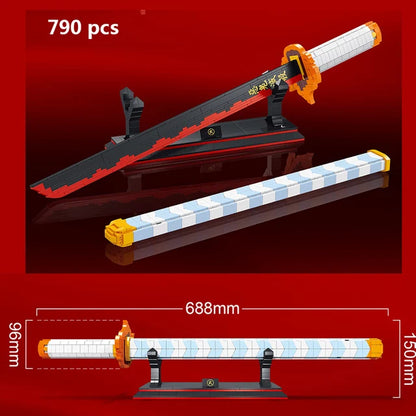 Samurai Sword Building Blocks Ninja Blade Katana Japanese Anime Butterfly Nichirin Knife Bricks MOC Children Toys for Adult Gift