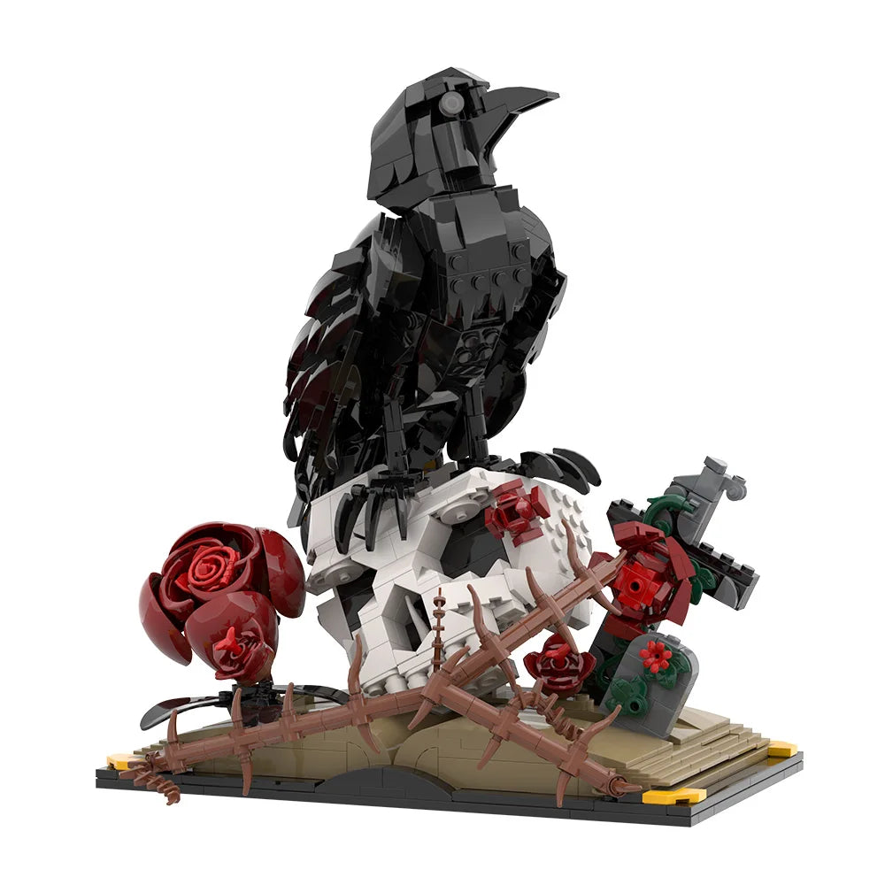 Black Raven Building Blocks – Gothic Bird Display Model (359 PCS)